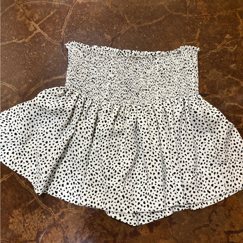 Koch Black and White Polka Dot Skirt